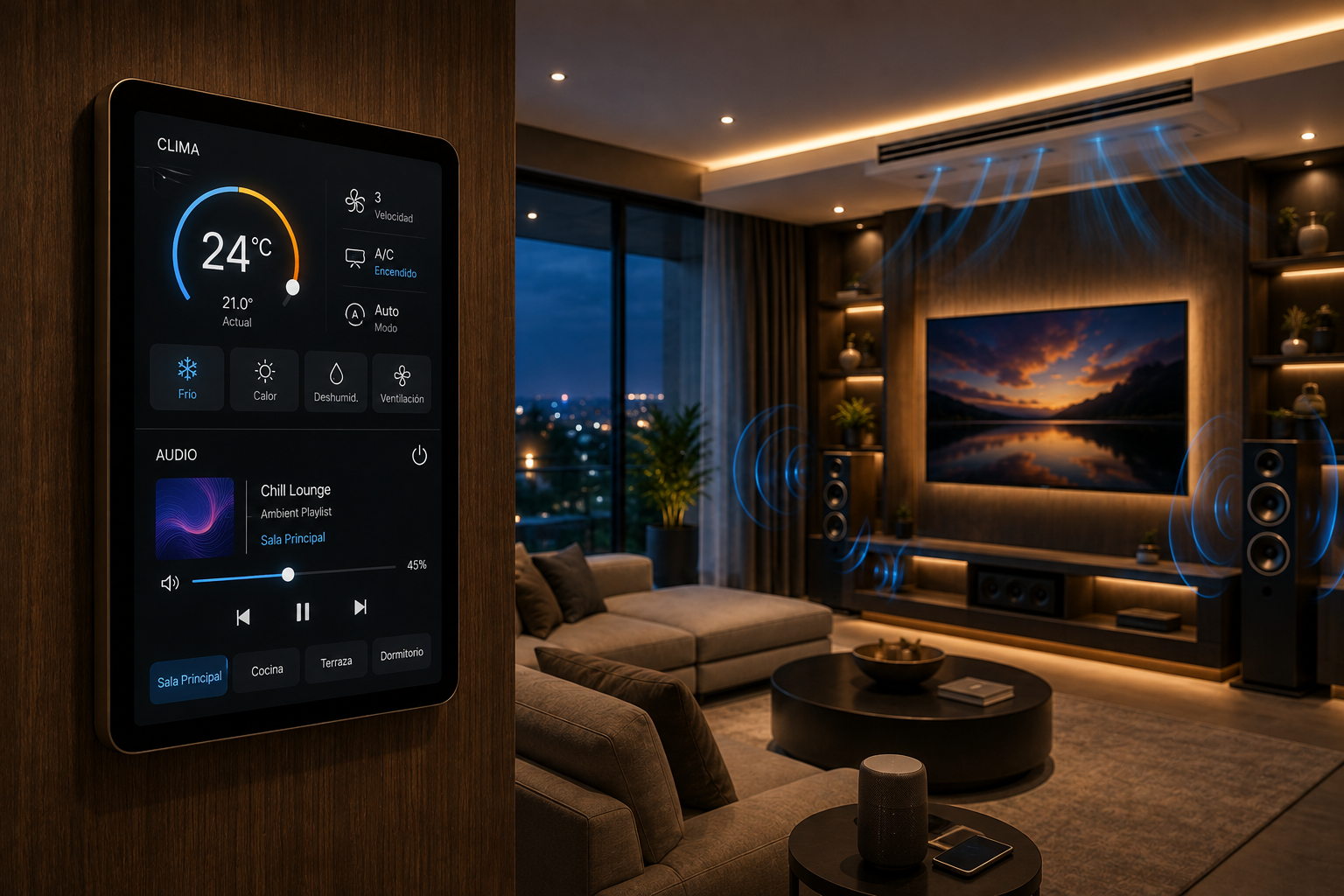 Control de clima y audio